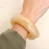 Frigotine Chunky Beige Resin Wide Bangle Bracelets for Women, Trendy