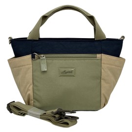 Spirit Medium Lightweight Grab Shoulder Water Resistant Holiday Travel Day Bag 6812 (Navy/Stone/Sage)