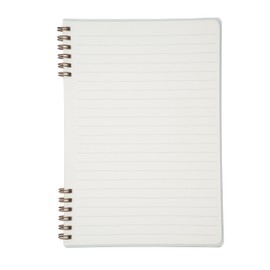 A5 Spiral Notebook, 60 Lined Sheets, 120 White Pages, Clear Cover, Hand Wrist Comfy Design, Easy Tear Out