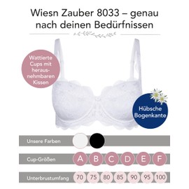 Susa Women's Dirndl Bra - Balcony 95C