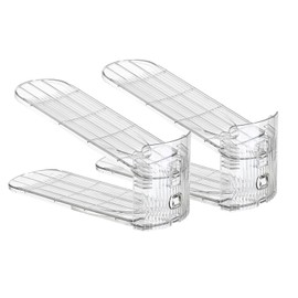 Uni HIMO 20 Pack Shoe Slots Organizer Adjustable Level Shoe Stacker Holder Storage Space Saving Sneakers Display Tray Rack for Closet (Transparent, 20 Pack)