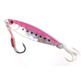 Metal Jig Sardine 40g 78mm 3D Red Eye Hologram Body Assist Hook [Zigginger-Z 105] (Pink)