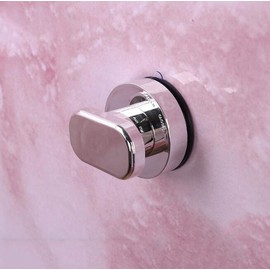 WANLIAN-Powerful Glass Mirror Door Handle, Refrigerator Drawer Bathroom Suction Cup Wall Handrail, Bathtub Shower Handle Kitchen Cabinet Handle (Silver Trumpet)