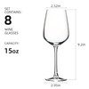 YANGNAY 8 Pack Wine Glasses Set, 15 Oz Classic Red