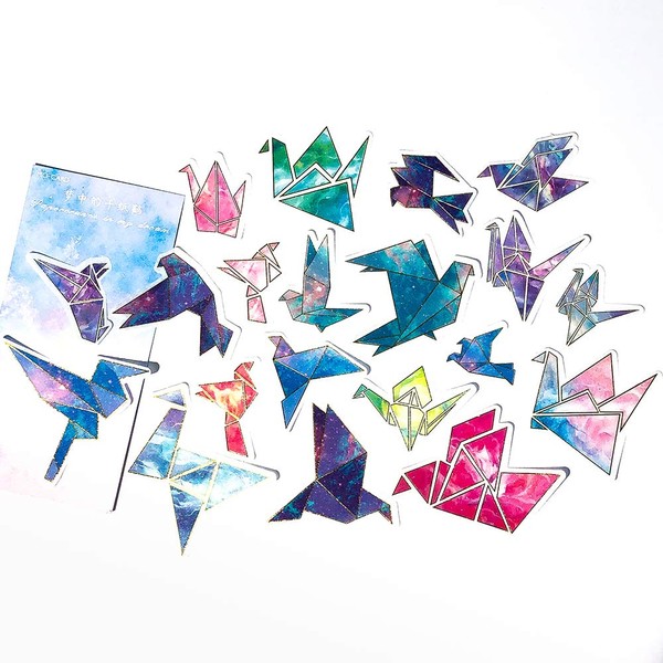 60Pcs Stickers Set Gold Feather Starry sky Big Size Journal