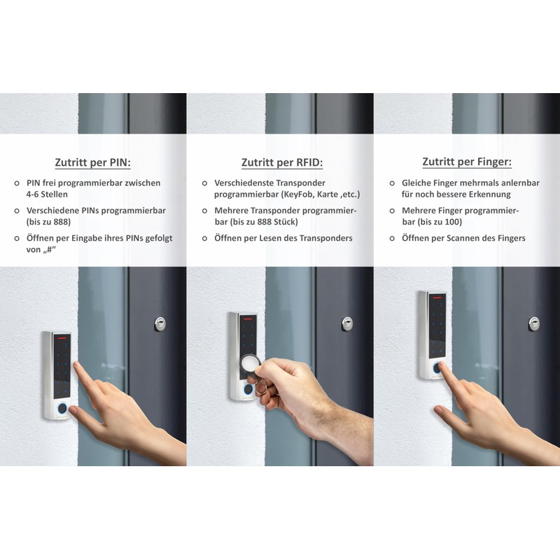 Gelikom COW1 RFID, Finger & PIN Code Lock (1 Relay