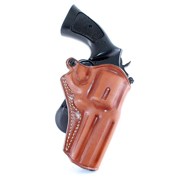 MASC Premium Leather OWB Paddle Holster Open Top Fits Colt Pyhton 357 Revolver 4" BBL, Right Hand Draw, Brown Color #1304#