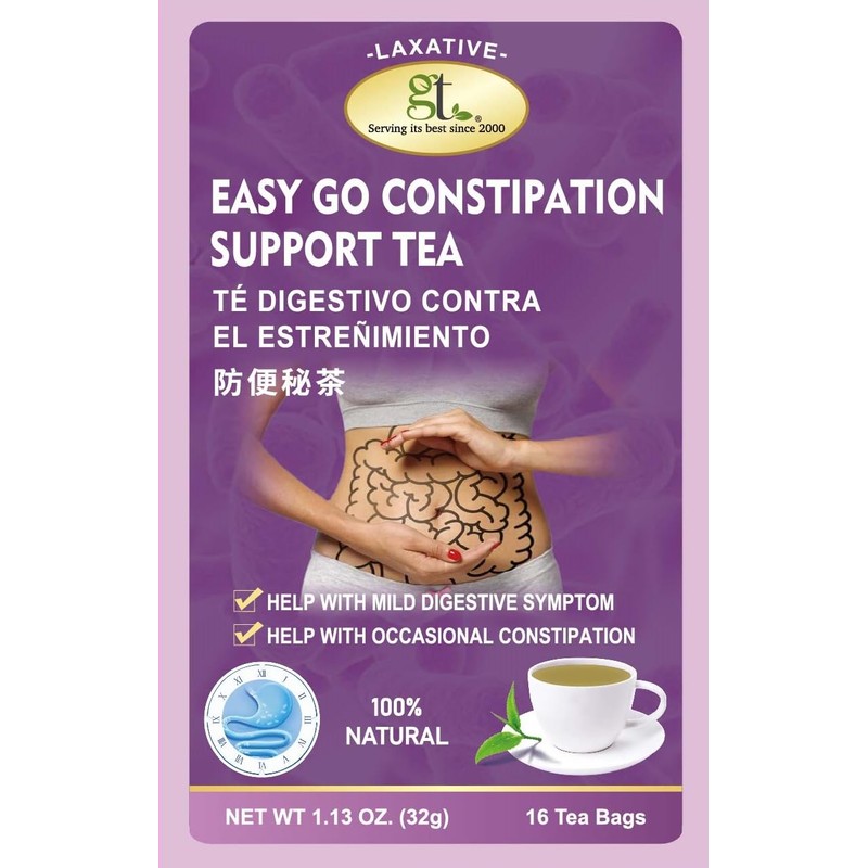 GT Easy Go Constipation Support Tea, 1.13 Ounce Box (16