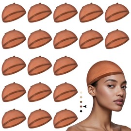 20 pcs wig cap brown,stocking caps for wigs wig caps for women non slip,Stretchy Nylon Wig Caps hair caps stocking cap,wig cap for quick weave,stocking cap for women