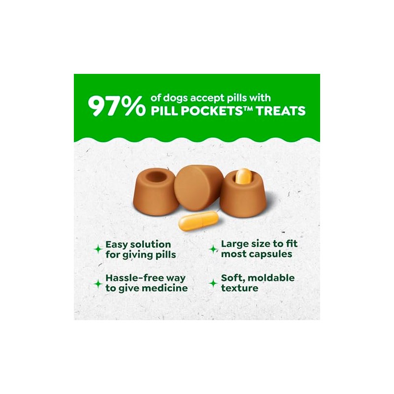 Greenies Pill Pockets for Dogs Large Size, Dog Treat Pouch