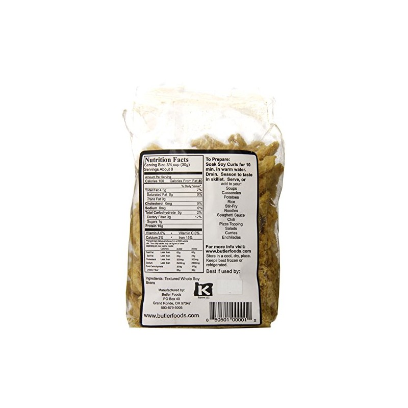 BUTLER FOODS Soy Curls, 8 OZ