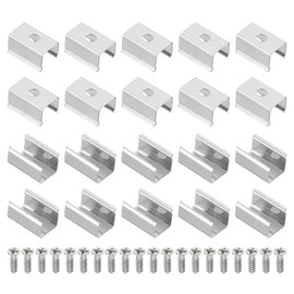 PATIKIL LED Strip Clips, 60pcs Stainless Steel Mounting Brackets Fixing Clip Clamp Support Holder with Screws for 8mm to 9mm LED Strip Lighting Cable