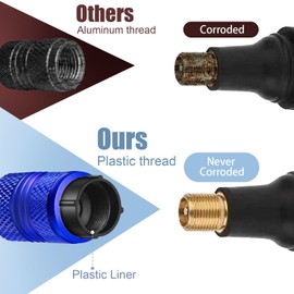 Tire Valve Stem Caps - 5 Pack Corrosion Resistant Premium Anodized Alloy Air Valve Caps Universal for Car SUV Bike Accessories Blue