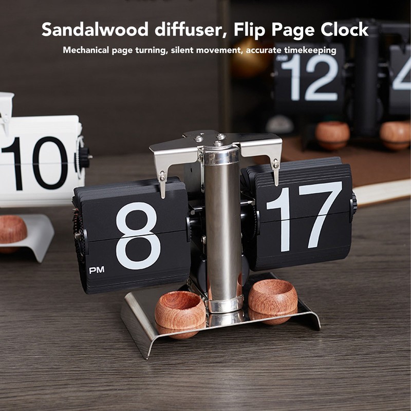 Digital Flip Clock 304 Stainless Steel Retro Battery Powered Mechanical