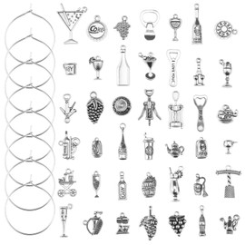 VGOL 42 Stück Weinglas-Anhänger mit Ringmotiv, Weinglas-Anhänger für Weihnachten, Thanksgiving, Weinparty Dekorationsbedarf Dekorationen, 25 Mm