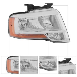 Front Halogen Headlights Assembly Right Side for 2015-2017 Ford Expedition w/Halogen Bulb Passenger Head Lights Direct Replacement Headlamps Assy Set (Right Passenger Side)
