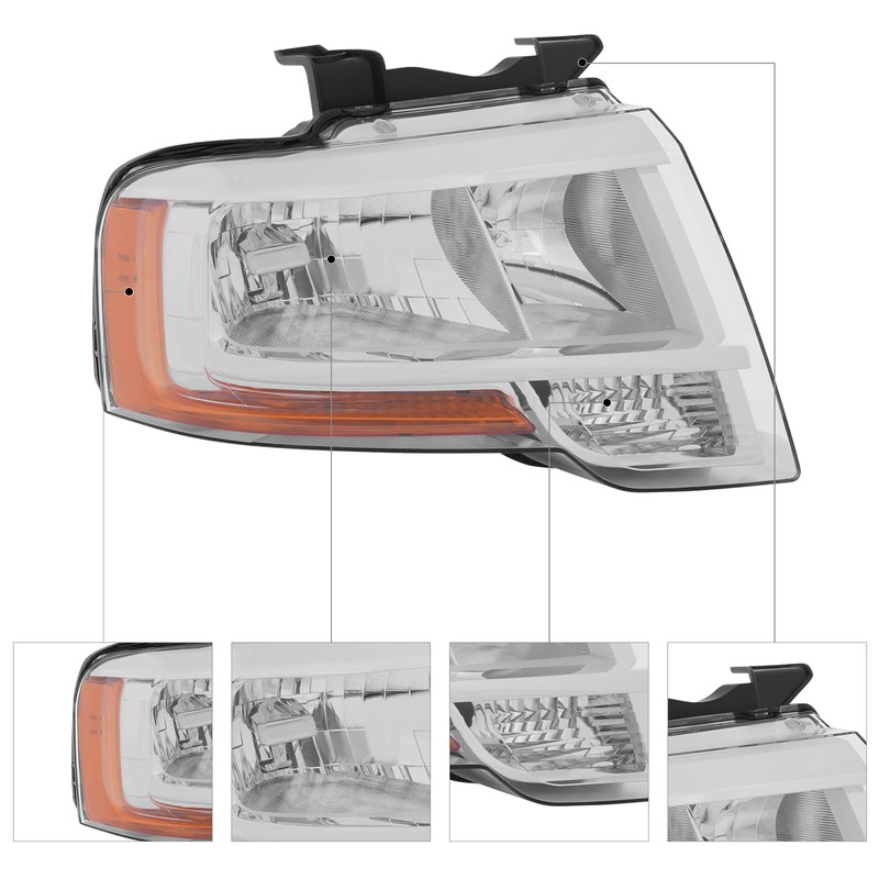 Front Halogen Headlights Assembly Right Side for 2015-2017 Ford Expedition
