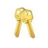 Brass Finish Key Blanks, KW1 Uncut Blank Keys, Pack of