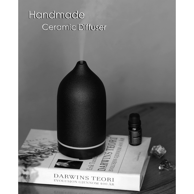 Essential Oil Diffuser,Handcrafted Ceramic Diffuser for Home,Ultrasonic Cool Mist Air