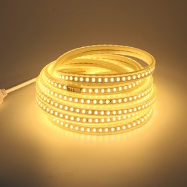 pcning 5 m LED Strip, AC 220 V, 230 V with EU Plug, 5730 LED Strip, IP67 Waterproof Outdoor Strip, Warm White (Warm White, 5)