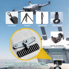 KOQINVIZ Bike Mount Tripod Adapter for DJI RC/RC2 Remote Control, Neck Strap Holder with 1/4" Screw Hole for DJI Mini 4/Mini 3 Pro