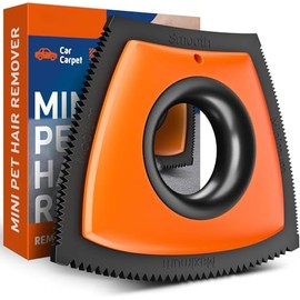 Ergonomic Pet Hair Removal Tool for Dog & Cat Hair - Quick Clean Multi-Surface Fur Remover for Car, Furniture, Carpet & More | Reusable Design, Non-Slip Handle & Lightweight (Orange)