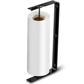 Otoolling Stainless Steel Produce Bag Roll Holder Wall Mount Plastic Grocery Bag Holder for Supermarket Grocery Kitchen, 13.4 x 6.4 x 1.3 Inch(Black)