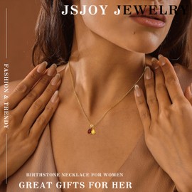 JSJOY April Birthstone Necklace for Mom June Birthstone Necklaces for Women Alexandrite Necklaces Gold Necklace for Women Non Tarnish