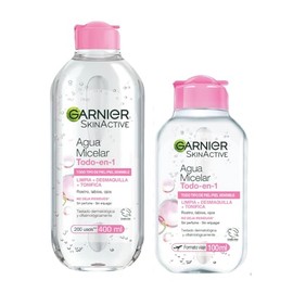 Garnier Skin Active Kit Agua micelar desmaquillante Todo-en-1, 400ml + 100ml