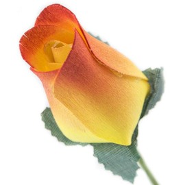 Yellow Roses with Burgundy Tips Bunch of 8 Closed Bud Wooden Roses for Crafts Custom Bouquets and Other DIY Projects. Choose Form Over 60 Colors