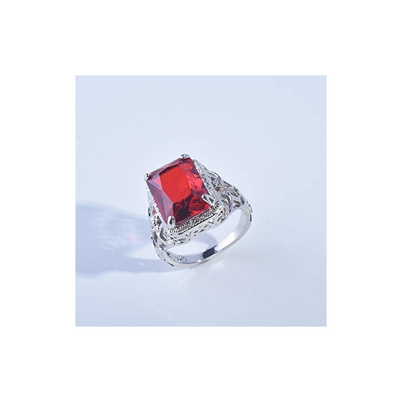 Elegant Huge Natural 3.5Ct Tanzanite 925 Silver Ruby Engagement Rings