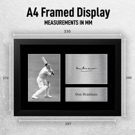 HWC Trading Don Bradman Australia Gifts Printed Signed Autograph Picture for Cricketer Memorabilia Fans - A4 Framed