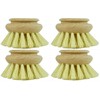 Novaliv 4 x Replacement Brushes, Natural Fibre, Large, Interchangeable Head,