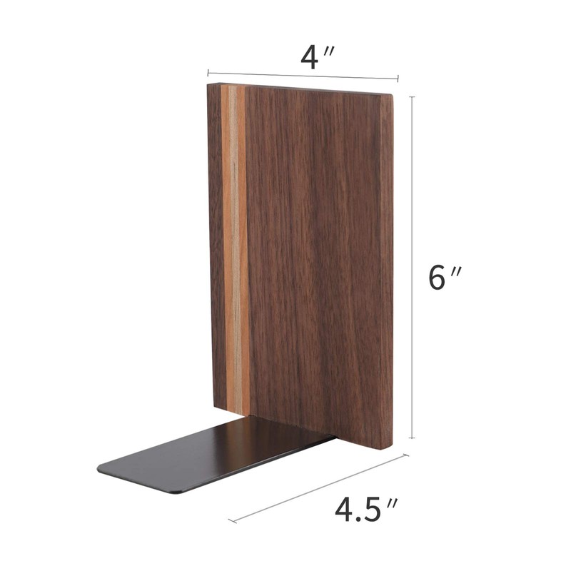 Muso Wood Artist Bookends, Decorative Bookshelf Book Ends Heavy Duty
