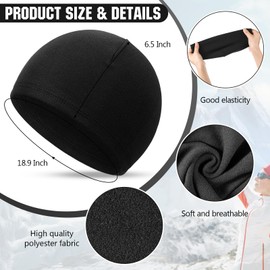 Bencailor Thin Beanie Hat for Men Lightweight Skull Caps Stretchy Sleeping Caps Helmet Liner Under Helmet Hats for Outdoor Cycling Clothing Accessories (Black), black