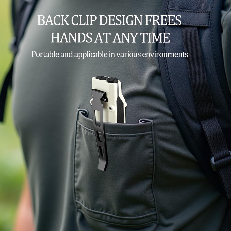 Flat EDC Flashlight, Tactical Flashlights Rechargeable, 9 Modes LED Small