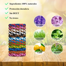 12 PCS Pulsera Repelente de Mosquitos (31 x 1 cm), Brazalete Repelente de Mosquitos, Impermeable y Reutilizable, Tamaño Ajustable, Resiste Mosquitos Durante 250 Horas, Uso para Adultos/Niños