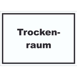 HB-Druck Trockenraum Schild mit Text Wäsche trocknen waagerecht A6 (105x148mm)