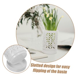 SUPVOX Orchid Pot with Holes Ceramic Orchid Planter for Use Breathable Design for Healthy Root Growth Transparent Flower Pot for Easy Observation Durable