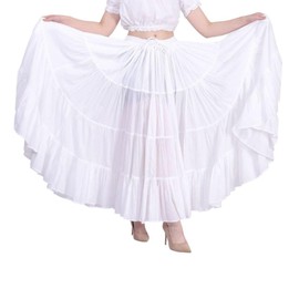 Wevez - Falda de algodón de color liso para mujer, Blanco, 0X-3X