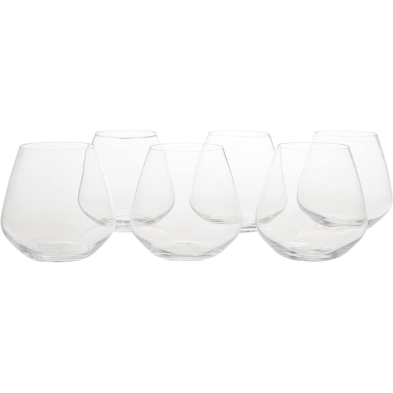 Luigi Bormioli Atelier Stemless Pinot Noir Wine Glass, 20-Ounce, Set
