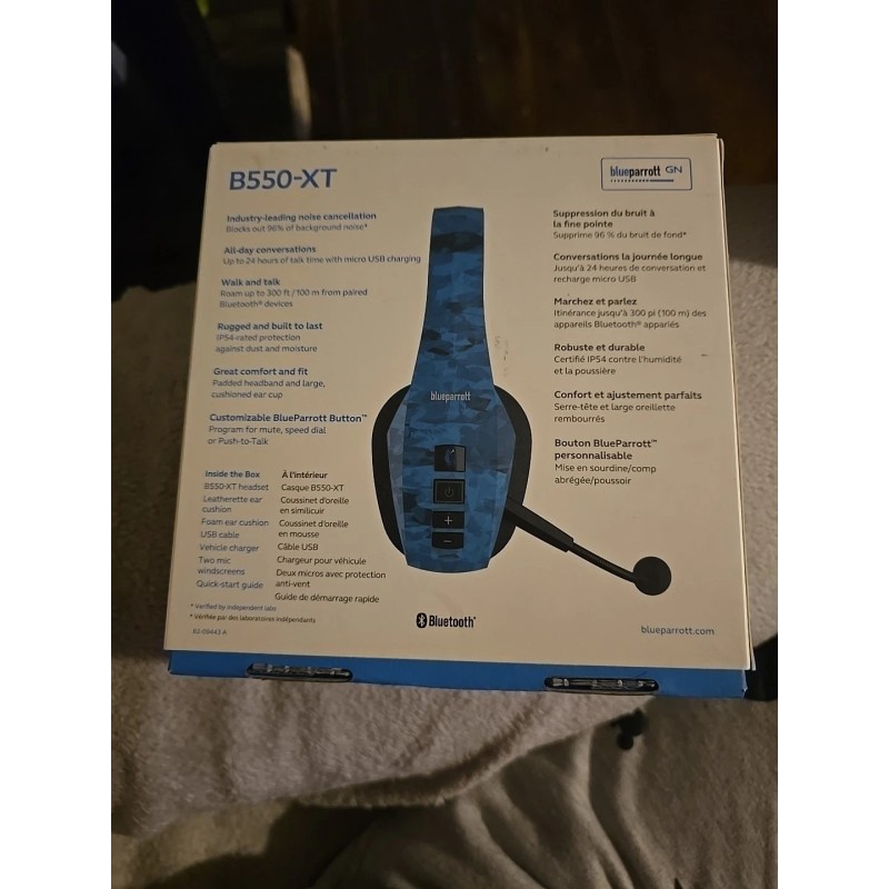 BlueParrott Blue Parrot B550-XT Bluetooth Wireless Trucker Headset Phone Parrott