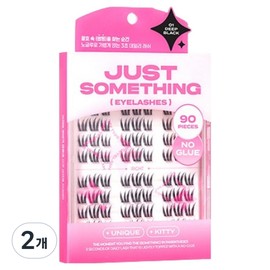 Just Something My Type No Glue Eyelashes Kitty 90p, 2 pcs, 01 Deep Black / 저스트썸띵 마이타입 노글루 속눈썹 키티 90p, 2개, 01 딥 블랙