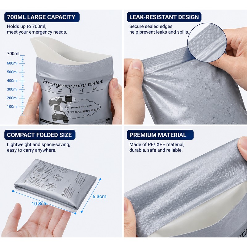 Portable Emergency Urine Bag for Travel & Outdoor Use –