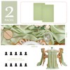 10 Feet Sage Green Chiffon Table Runner 2 Pieces 27x120