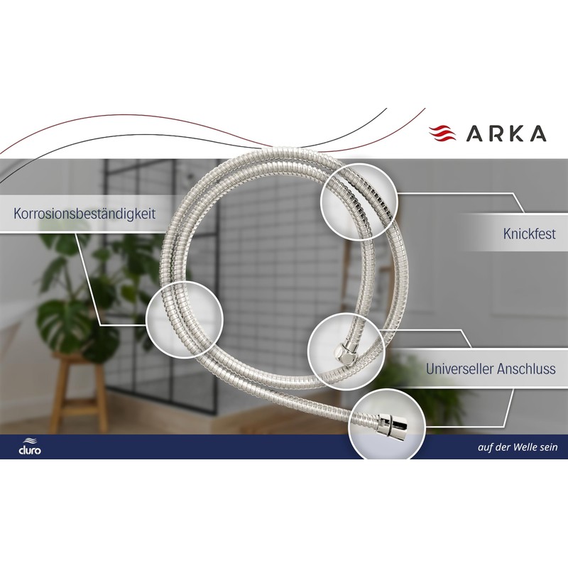 Duro Shower Hose, Shower Hose Made of Stainless Steel, Robust