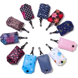Kaxich Bolsas plegables reutilizables para compras de comestibles, paquete de 6 bolsas ecológicas de reciclaje de viaje, plegables para caber en el bolsillo, impermeables y lavables a máquina