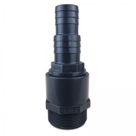 Hose Reducer with 2 Inch Pipe Thread on Double Nozzle Diameter 38/32 mm | Double Reduction | Sturdy PVC (2 Inch x 38/32 mm)