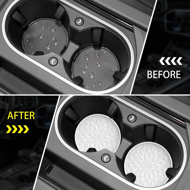 ME.FAN Car Cup Coaster [4 Pack] Silicone Car Coasters/Cup Mats