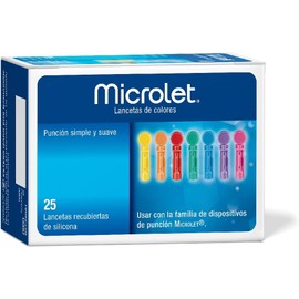 Microlet Lancetas Estériles, color, 25 count, pack of/paquete 